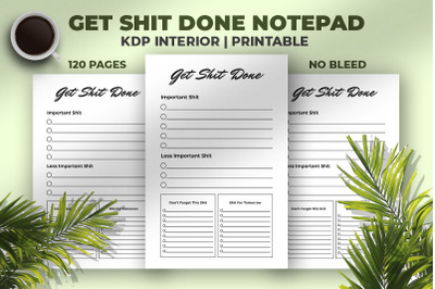 Get Shit Done Notepad KDP Interior