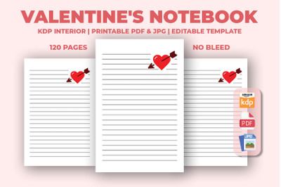 Valentines Notebook KDP Interior