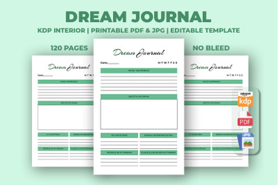 Dream Journal Planner KDP Interior