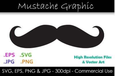Mustache SVG Silhouette - Mustache Vector Clipart