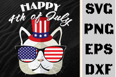 Funny Three Cat Happy 4th Of July