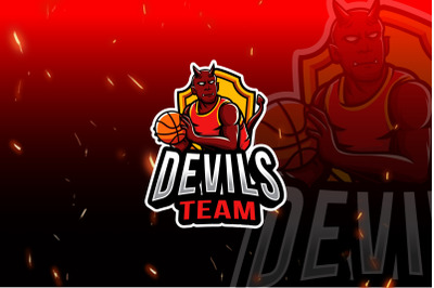 Devils Basket Team Esport Logo Template