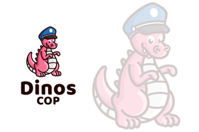 Dinos Cop Cute Kids Logo Template