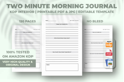 Two Minute Morning Journal KDP Interior