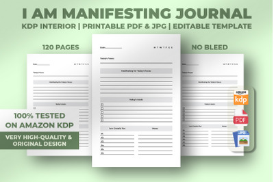 I Am Manifesting Journal KDP Interior