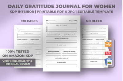 Daily Gratitude Journal For Women KDP Interior