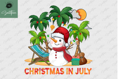 Snowman Christmas In July Summer Design