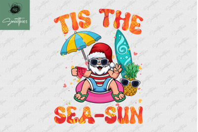 Santa Surf Coconut Float Tis The Sea Sun