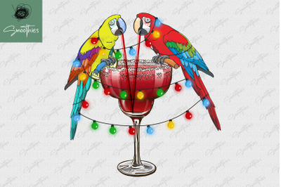 Parrots Drinking Wine Christmas In July