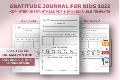 Gratitude Journal For Kids 2022 KDP Interior