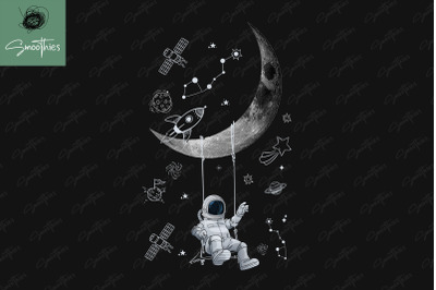 Moon Swing Astronaut Stars Space Man PNG