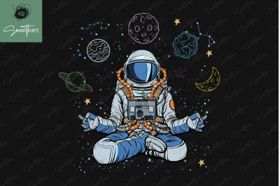 Lotus Meditating Astronaut Yoga Universe