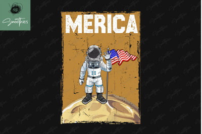 Merica 4th Of July American Astronaut