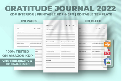 Gratitude Journal 2022 KDP Interior