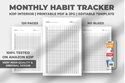 Monthly Habit Tracker KDP Interior