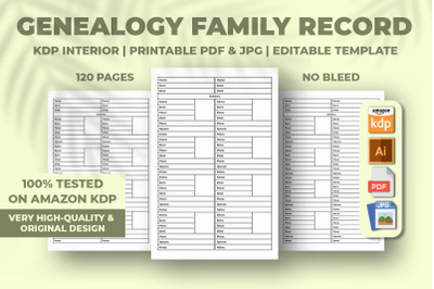 Genealogy Family Record KDP Interior