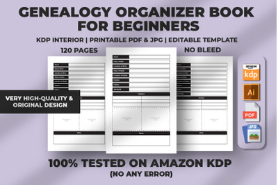 Genealogy Organizer Book For Beginners KDP Interior