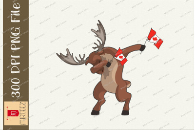 Dabbing Moose Canada Elk Canadian Flag