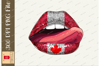 Canadian Flag Lips Maple Leaf Canada PNG