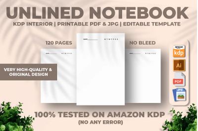 Unlined Notebook KDP Interior