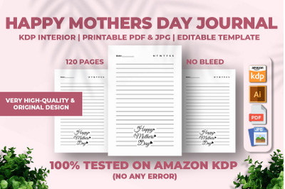 Happy Mothers Day Journal KDP Interior