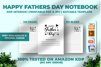 Happy Fathers Day Notebook KDP Interior