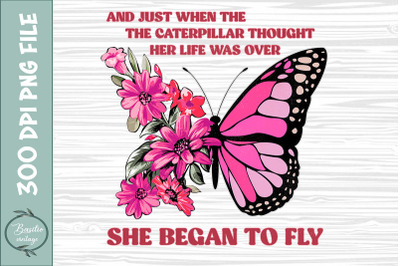 She began to fly Butterfly PNG Floral