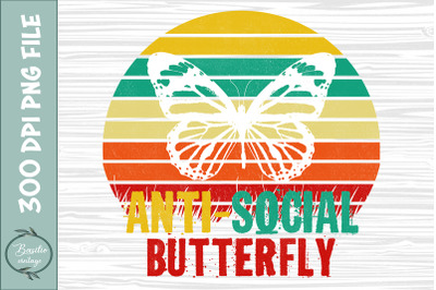 Anti Social Butterfly Retro PNG