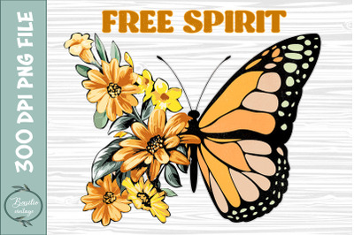 Free Spirit Butterfly Sublimation PNG