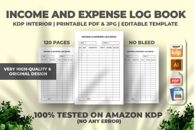 Income And Expense Log Book KDP Interior