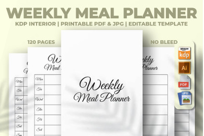 Weekly Meal Planner KDP Interior