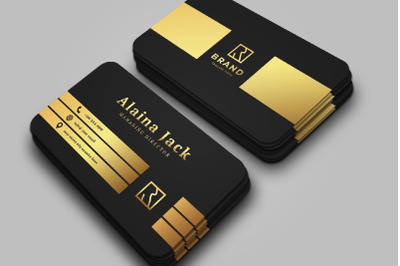 Elegant And Creative Gold Black Business Card