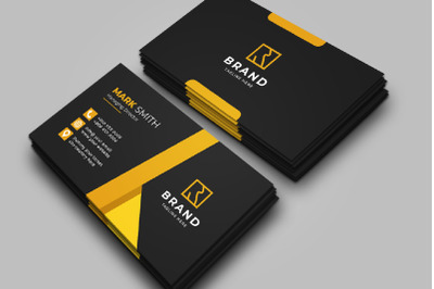 Elegant And Creative Yellow Black Business Card