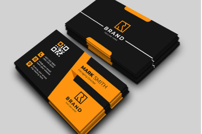 Elegant Black And Yellow Business Card