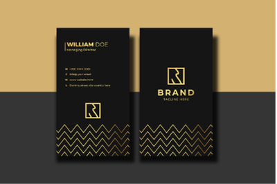 Elegant Black And Yellow Business Card