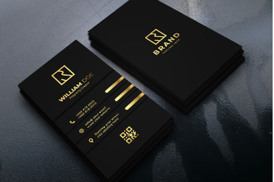 Elegant Black And Gold Business Card