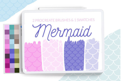 Mermaid scale pattern brush. Procreate mermaid background brush