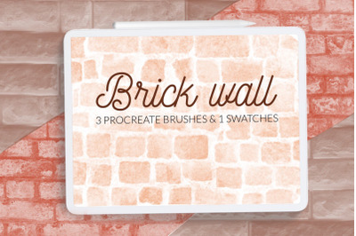 Bricks wall Procreate brushes. Seamless backgroun Procreate brush