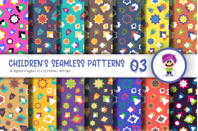 Cute Baby Seamless Patterns 03. Digital Paper