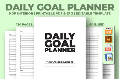 Daily Goal Planner KDP Interior