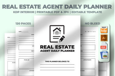 Real Estate Agent Daily Planner KDP Interior