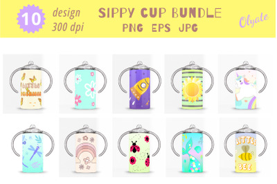 Sippy Cup Sublimation Bundle. Sippy Cup designs.