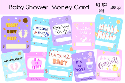 Baby Shower Money Card. Baby Gift Card. Baby PNG