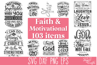 Faith &amp; Motivational SVG Cut Files Bundle