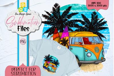 Camper On The Beach / Summer Vacation Sublimation