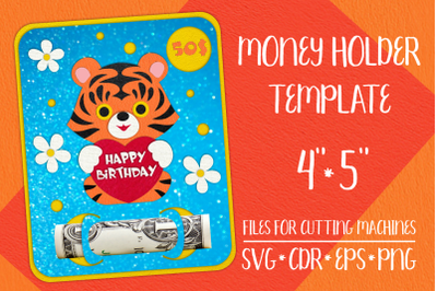 Tiger Birthday Card | Money Holder Template