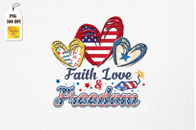 4th Of July Heart Faith Love Freedom