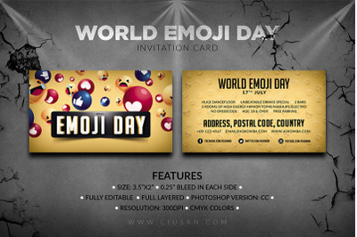 World Emoji Day Invitation Card
