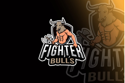 Fighter Bulls Esport Logo Template