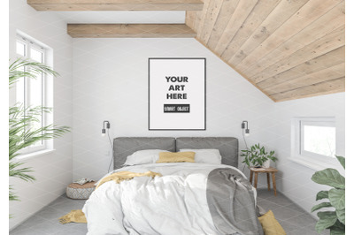 Interior scene artwork background frame mockup